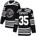 C.Blackhawks #35 Tony Esposito Player Fanatics Classic Replica Black Hockey Jerseys