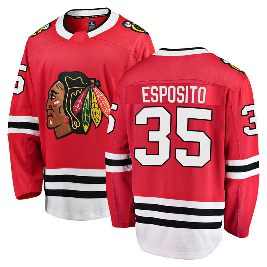 Custom #35 Red CHI Hockey Shirt Top