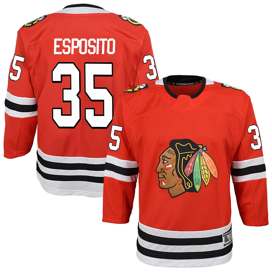 Custom #35 Red CHI Hockey Shirt Top