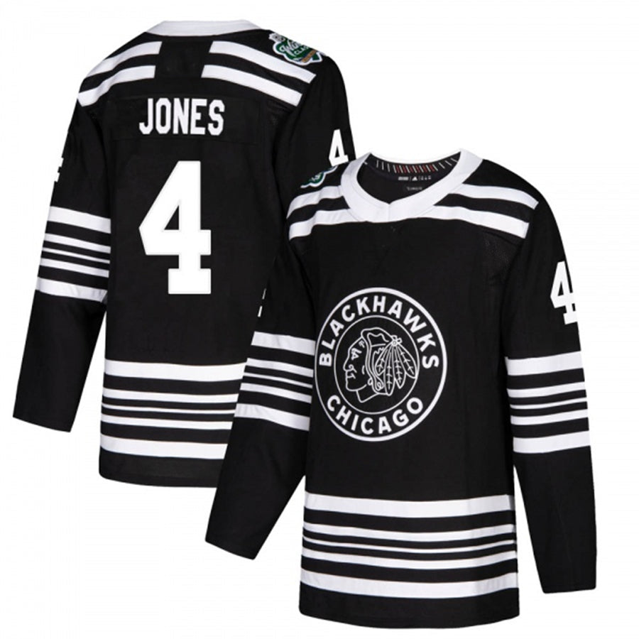 Custom #4 Black CHI Hockey Shirt Top