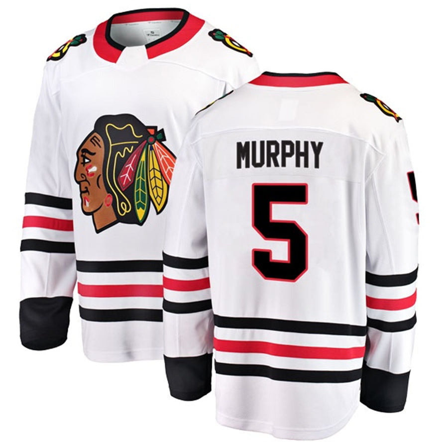 Custom #5 White CHI Hockey Shirt Top