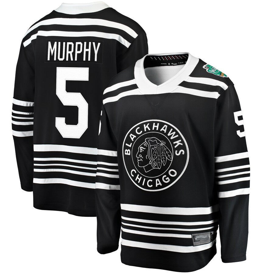 Custom #5 Black CHI Hockey Shirt Top