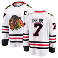 Custom #7 White CHI Hockey Shirt Top