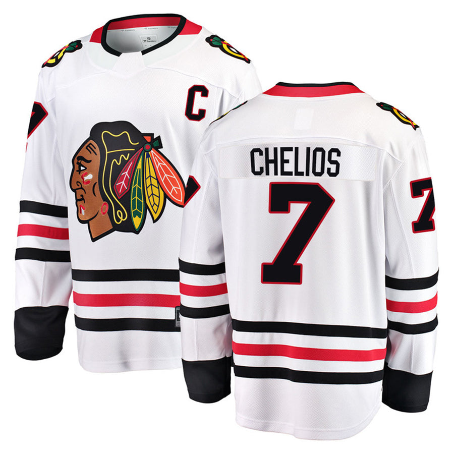Custom #7 White CHI Hockey Shirt Top