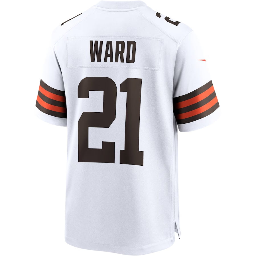 Custom #21 White CLE Football Shirt Top