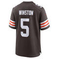 C.Browns #5 Jameis Winston Player Brown Team Game Stitched American Football Jerseys