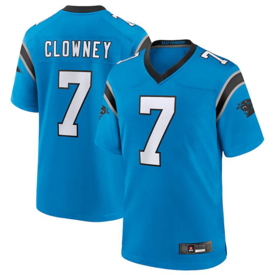 Custom #7 Blue CAR Football Shirt Top