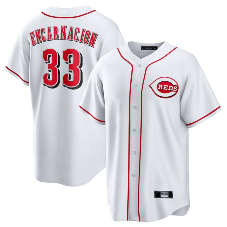 Custom #33 White CIN Baseball Shirt Top