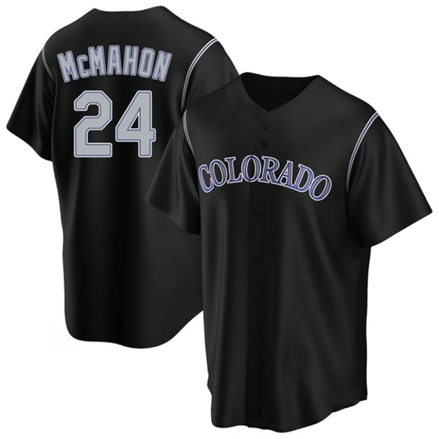 Custom #24 Black COL Baseball Shirt Top