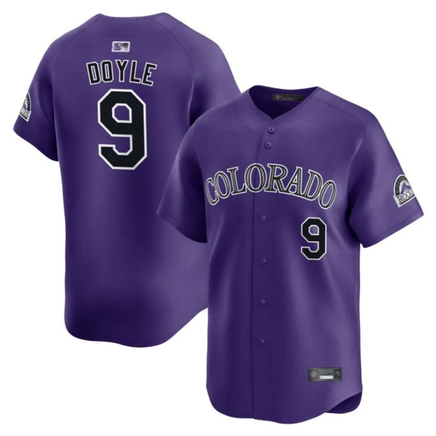 Custom #9 Purple COL Baseball Shirt Top