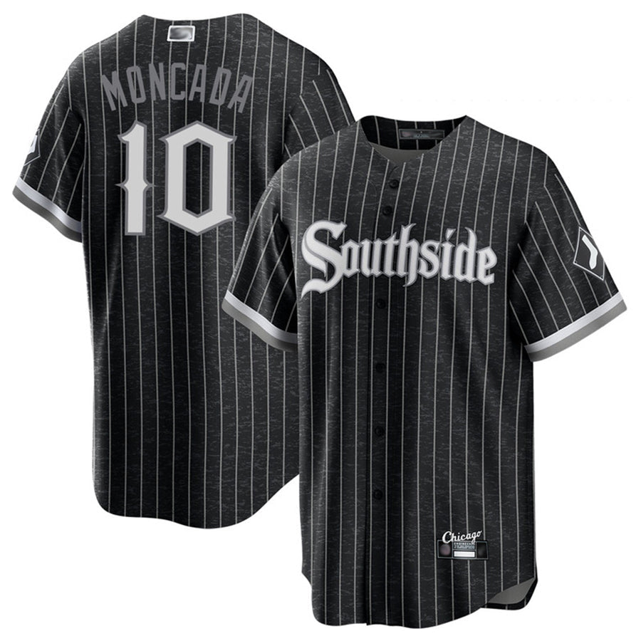 C.White Sox #10 Yoan Moncada Player City Connect Black Baseball Jerseys