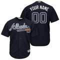 Custom A.Braves Majestic Navy Alternate Game Baseball Jerseys