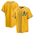 Athletics Blank Player Gold Alternate Replica Game Baseball Jerseys