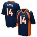 Custom #14 Navy DEN Football Shirt Top