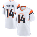 D.Broncos #14 Courtland Sutton Player White Home Game Football Jerseys