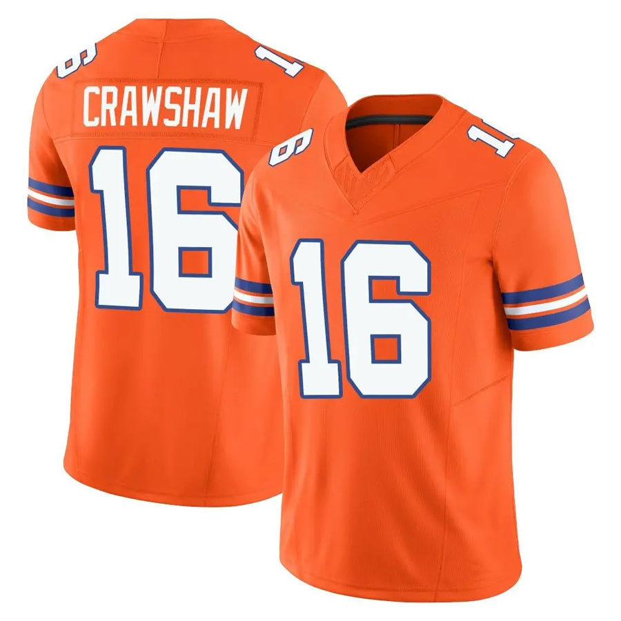 Custom #16 Orange DEN Football Shirt Top