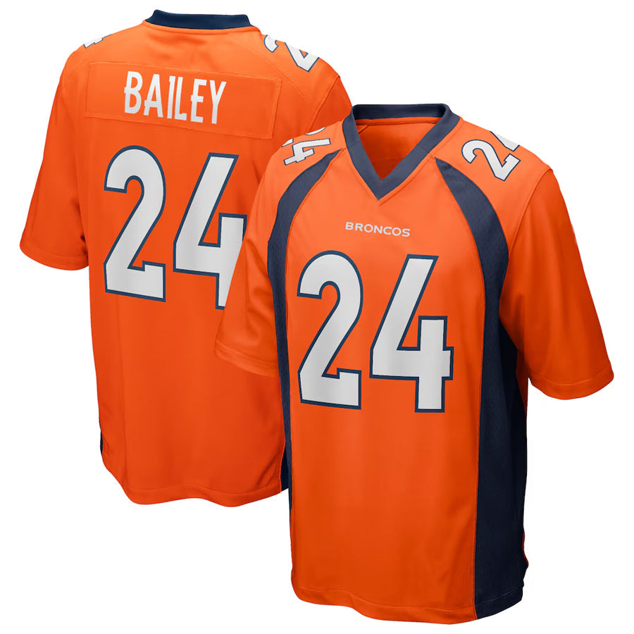 Custom #24 Orange DEN Football Shirt Top