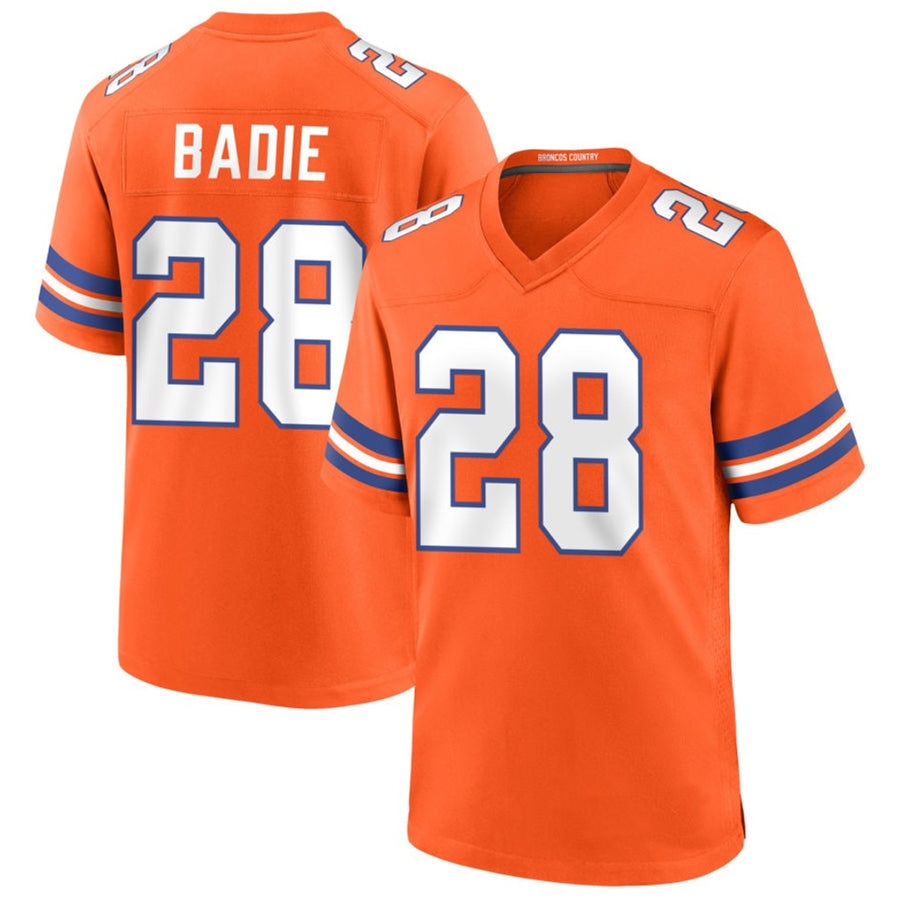 Custom #28 Orange Throwback DEN Football Shirt Top