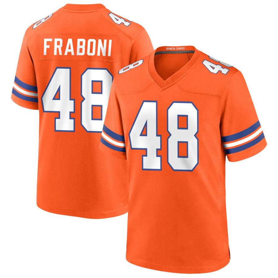 Custom #48 Orange Throwback DEN Football Shirt Top