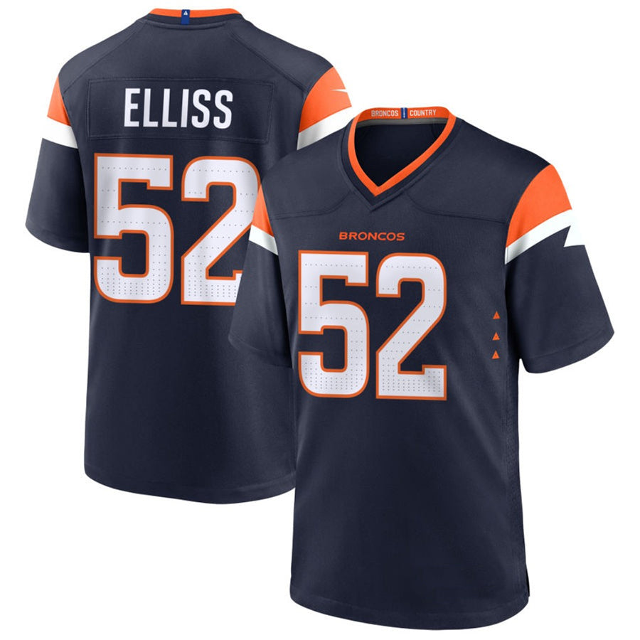 Custom #52 Navy DEN Football Shirt Top