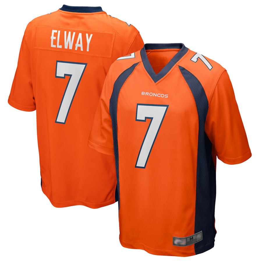 Custom #7 Orange DEN Football Shirt Top