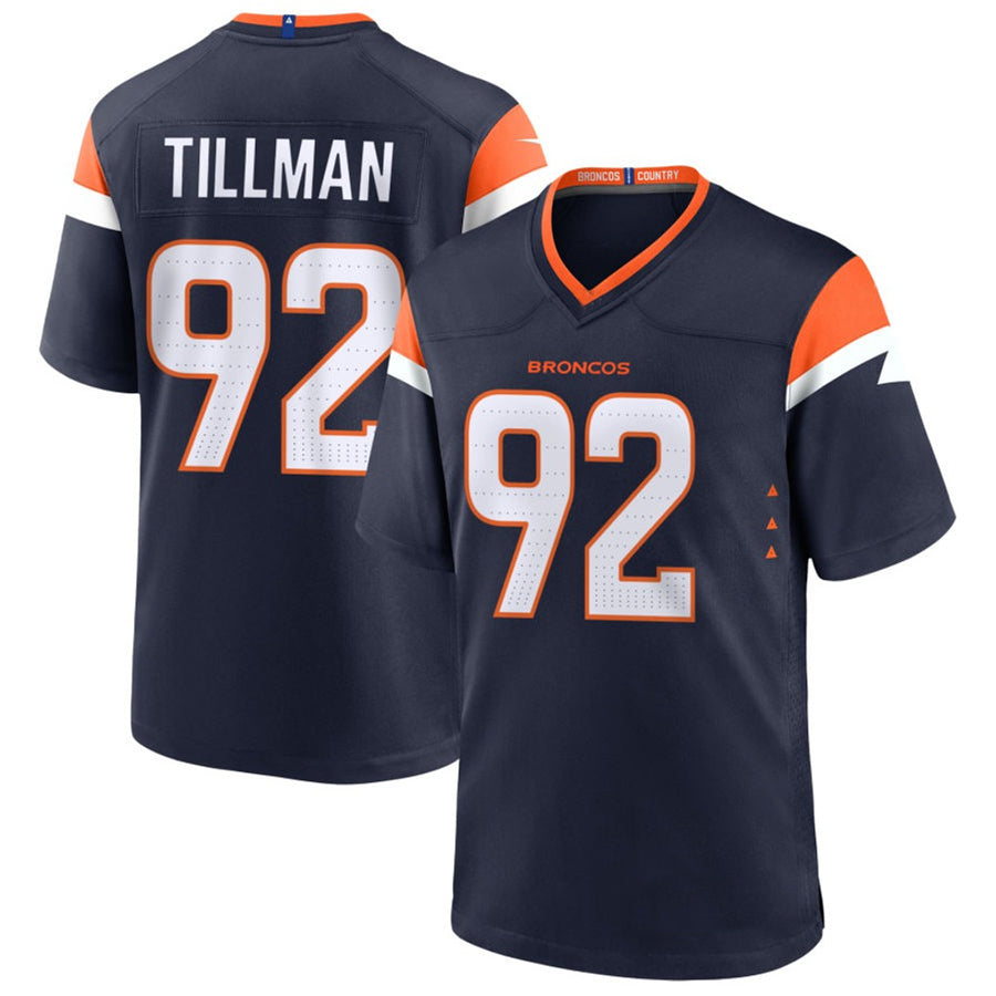 D.Broncos #92 Dondrea Tillman Player Navy Home Game Football Jerseys