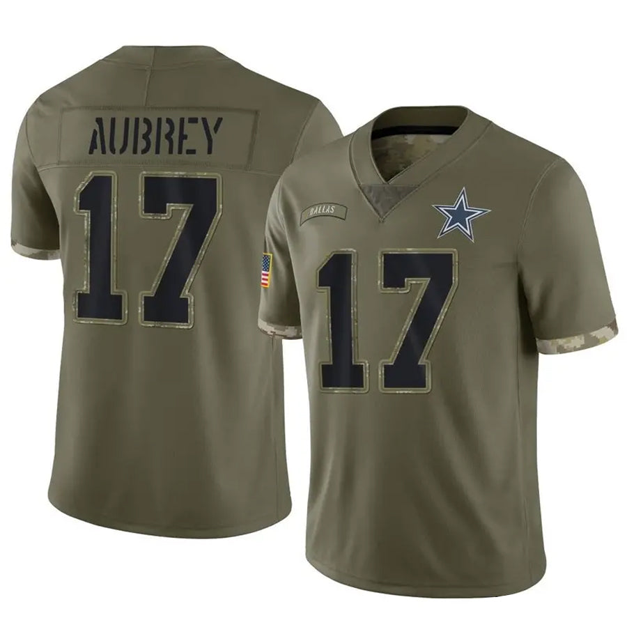 Custom #17 Olive DAL Football Shirt Top