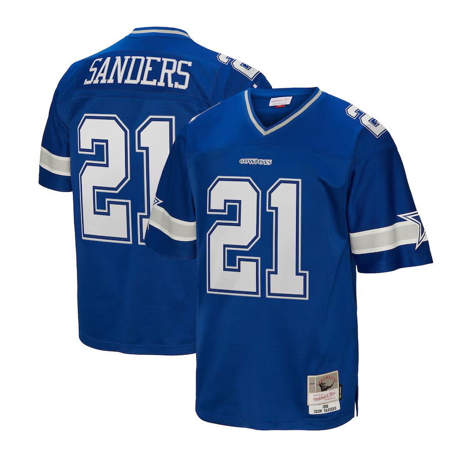 Custom #21 Navy 1996 DAL Football Shirt Top