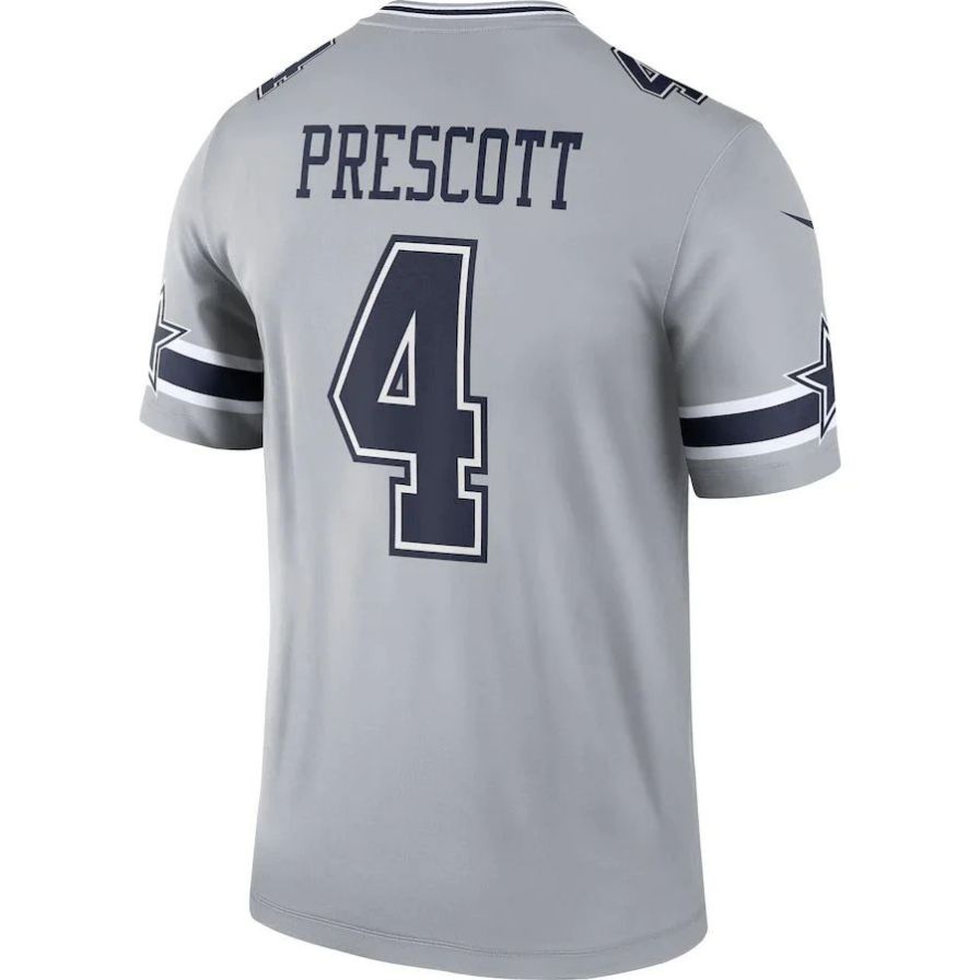 Custom #4 Gray DAL Football Shirt Top