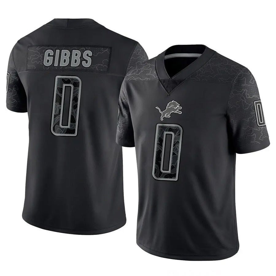 Custom #0 Black DET Football Shirt Top