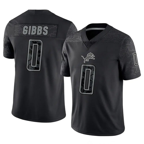 Custom #0 Black DET Football Shirt Top