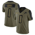 Custom #0 Olive DET Football Shirt Top
