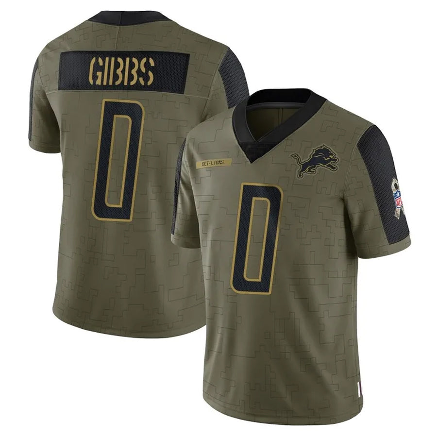 Custom #0 Olive DET Football Shirt Top