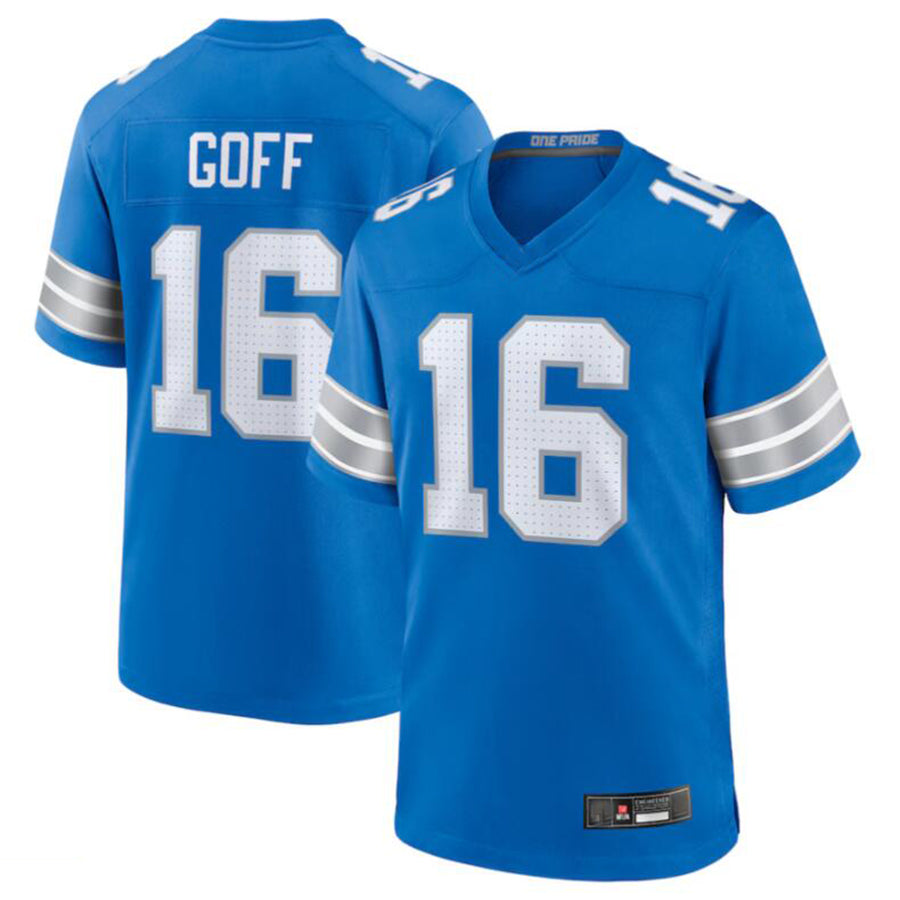 Custom #16 Blue DET Football Shirt Top