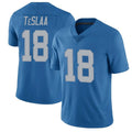 Custom #18 Blue DET Football Shirt Top