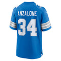 D.Lions #34 Alex Anzalone Player Blue Home Game Football Jerseys