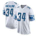 Custom #34 White DET Football Shirt Top
