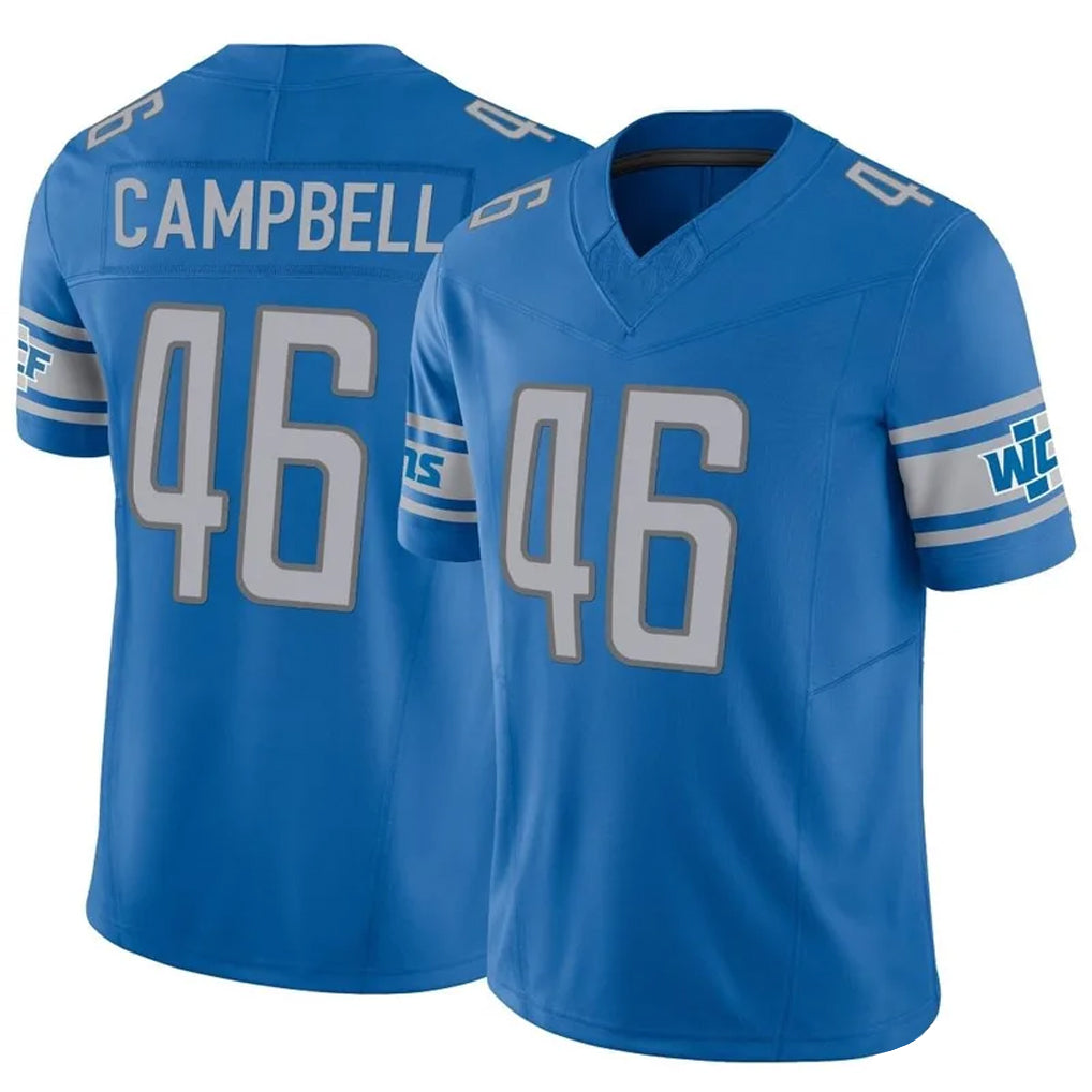 D.Lions #46 Jack Campbell Player Blue Vapor F.U.S.E. Limited Football Jerseys