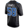 Custom #58 Black DET Football Shirt Top