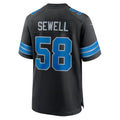 D.Lions #58 Penei Sewell Player Black Home Game Football Jerseys