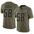 Custom #58 Olive DET Football Shirt Top