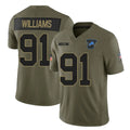 D.Lions #91 Tyleik Williams Player Limited Olive Salute to Service Football Jerseys
