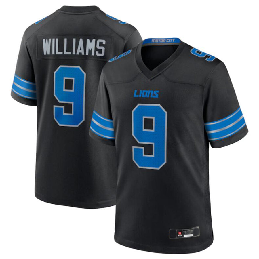 Custom #9 Black DET Football Shirt Top