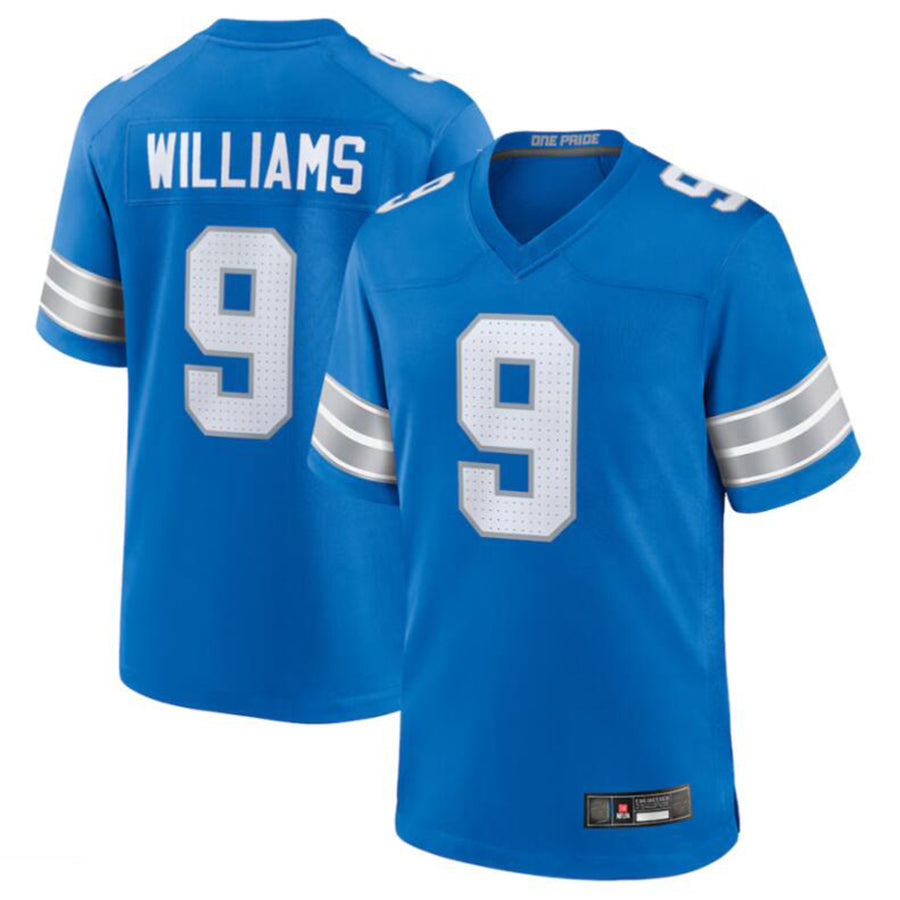 Custom #9 Blue DET Football Shirt Top