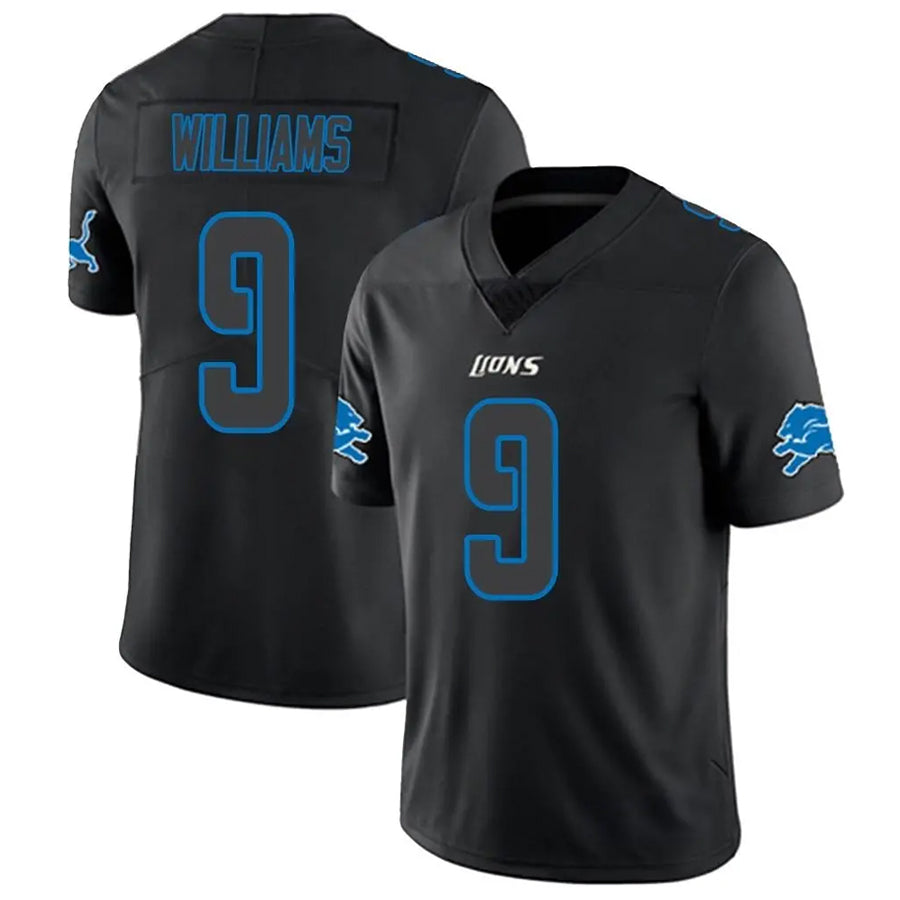 Custom #9 Black DET Football Shirt Top