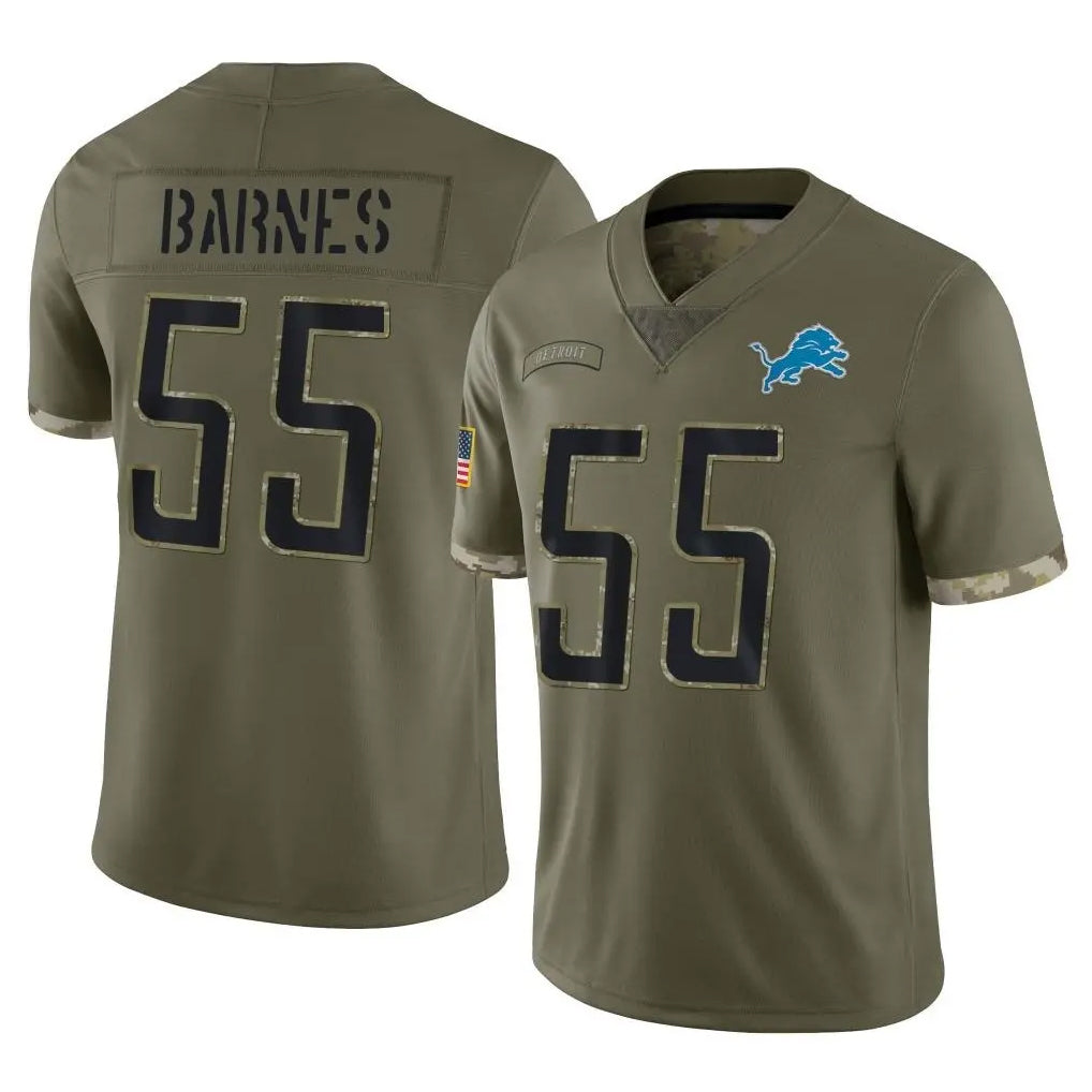 Custom #55 Olive DET Football Shirt Top