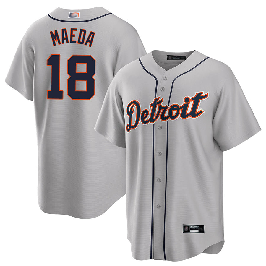 Custom #18 White DET Baseball Shirt Top