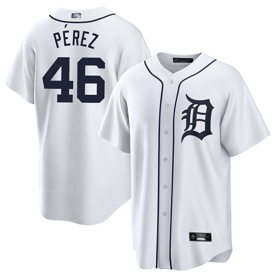 Custom #46 White DET Baseball Shirt Top