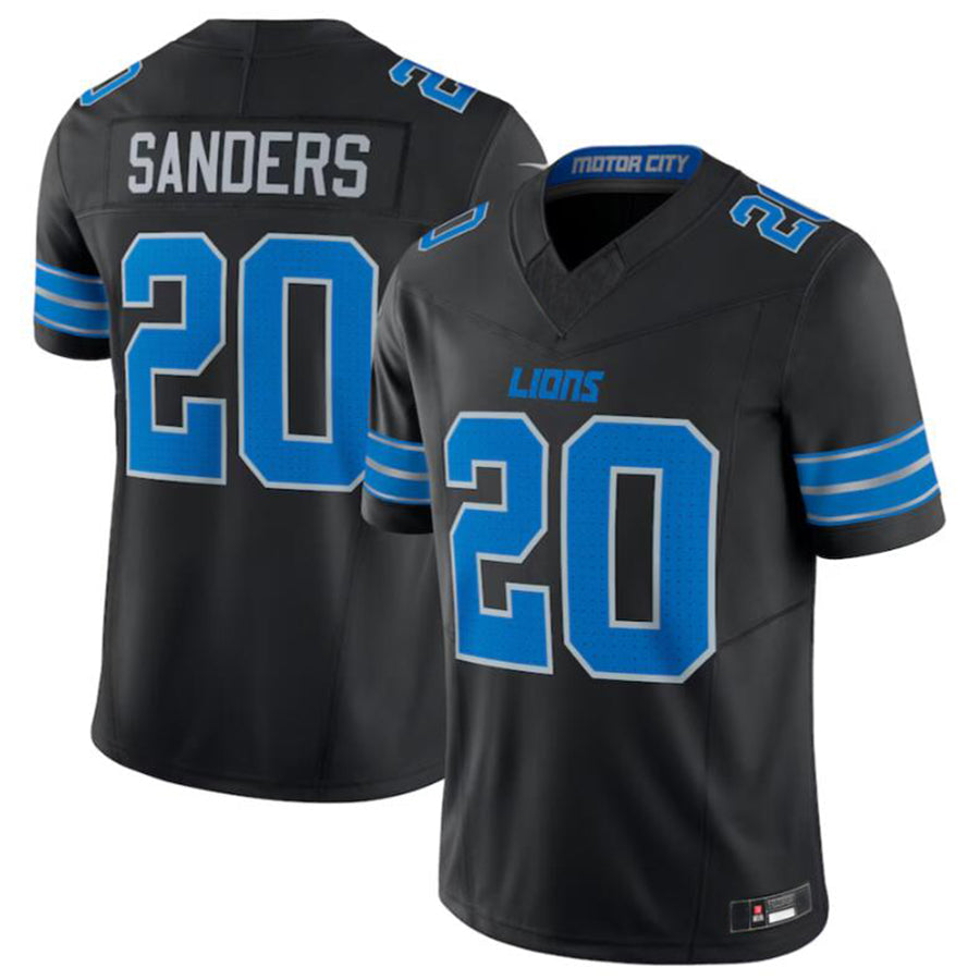 Custom #20 Black DET Football Shirt Top