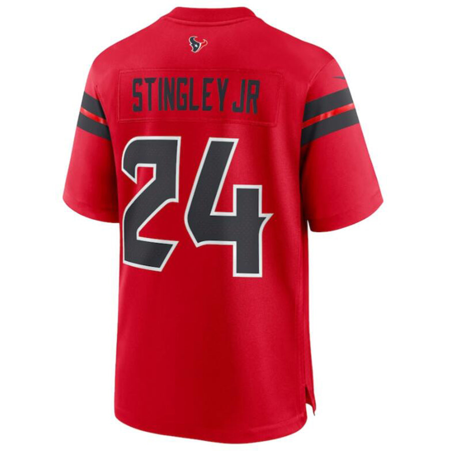 Custom #24 Red HOU Football Shirt Top